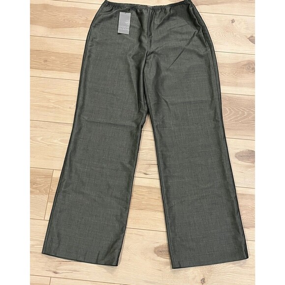 Sigrid Olsen NEW Viscose Wool Straight Leg Pants Moss Green Sz Medium - Picture 1 of 13